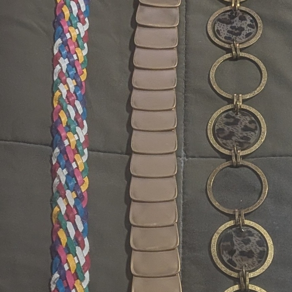 Colorful Braided, Brown, and Leopard Print Belts